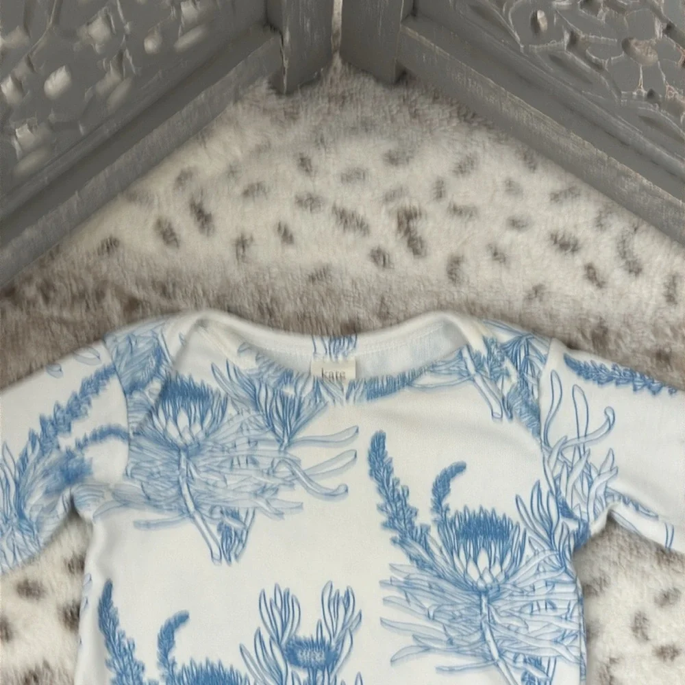 Kate Quinn floral thistle bodysuit baby girls 3-6 months preppy quiet luxury